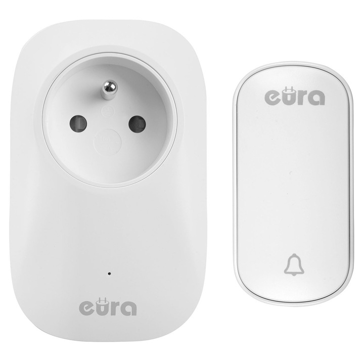 Eura WDP-91H2 vezeték nélküli csengő 230V-os aljzattal, elemek nélkül, 85x78x32mm