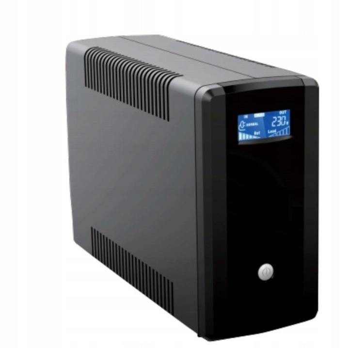 UPS IPS TM-LI-OFFICEPRO-600-F2, 600 VA, 360 W, Line-interaktív AGM 12V/7Ah akkumulátorral, LCD kijelző, 2 kimenet, Fekete, 1 db
