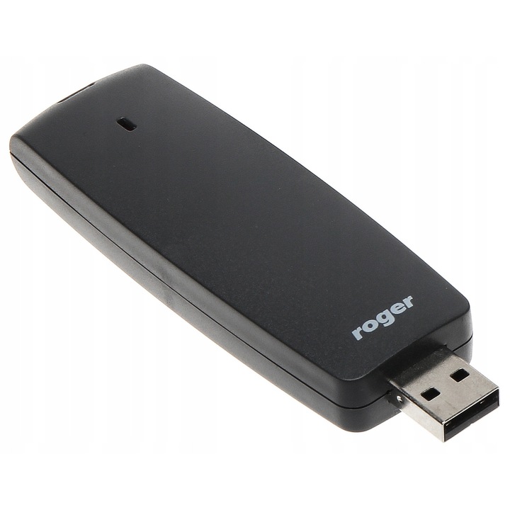 Безконтактен четец за карти Roger RUD-3-DES, USB HID, поддържа MIFARE Classic/Ultralight/DESFire, с включена магнитна основа, черен, 1 бр