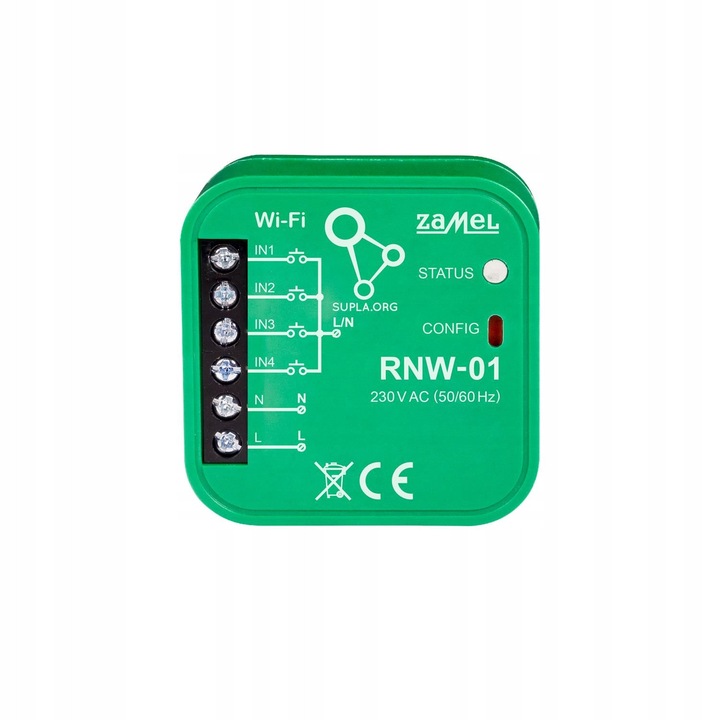 Zamel RNW-01 vezeték nélküli adó, Wi-Fi csoportvezérlés, 60mm, zöld