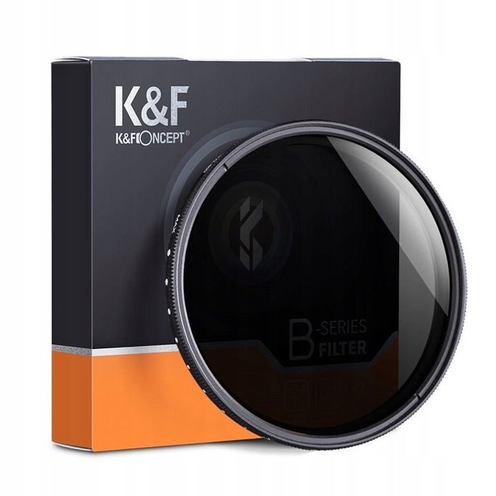Filtru neutru variabil (Filtru ND) K&F Concept FADER MC Nano-B ND2-ND400 (1-9 trepte), sticla optica de inalta calitate, cadru subtire din aluminiu, Negru, 43mm, 1 buc
