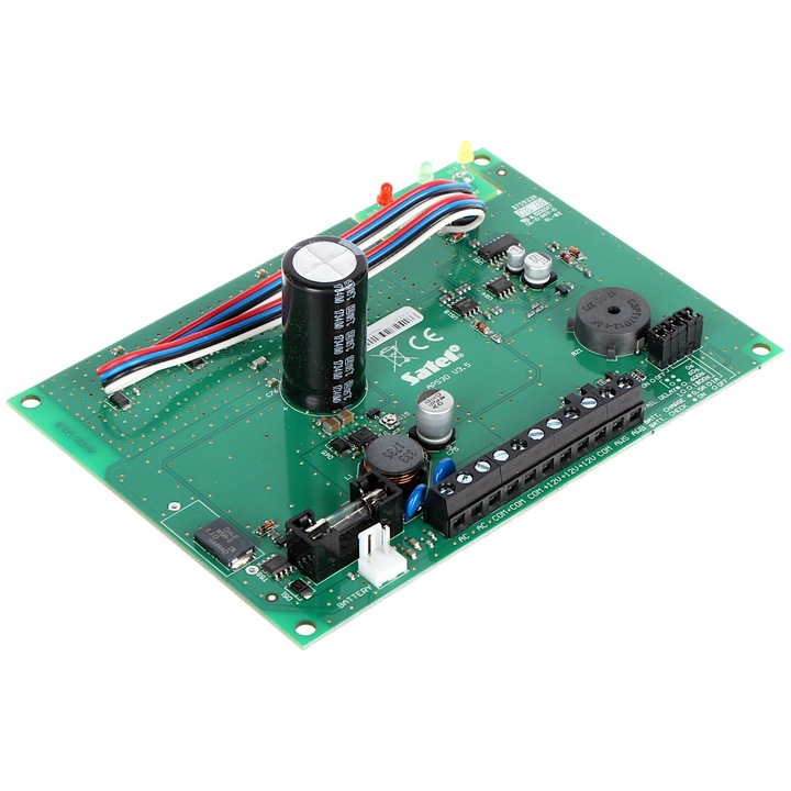 Sursa de alimentare tampon Satel APS-30-BO, impulsiva, 12 V DC 3 A, incarcare acumulator 0.5/1 A comutabila, protectie la suprasarcina si supratensiune, verde, 140x99x38 mm
