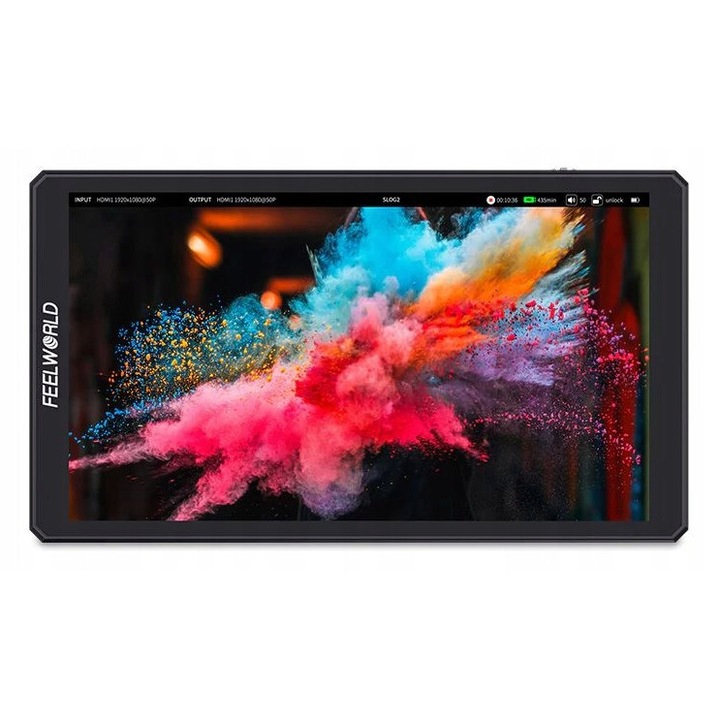 Монитор/рекордер Feelworld CUT6S 6-инчов тъчскрийн, 4K HDMI/SDI, USB запис 1080p30 MP4, до 50 3D LUTs, Черен