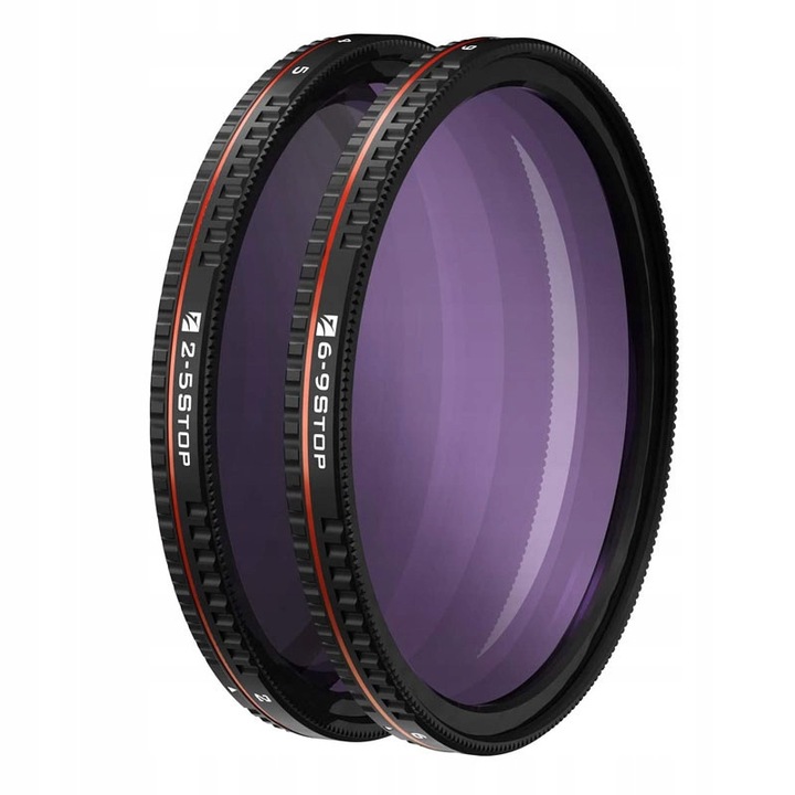 Set filtre ND variabile Freewell VND 2-5 si 6-9, Hard Stop, sticla optica 18-strat, capace magnetice incluse, 62mm, Negru
