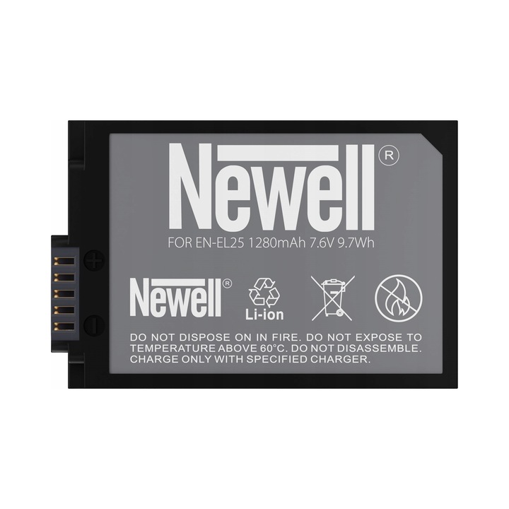 Acumulator/Baterie Newell EN-EL25, Li-ion, 1280mAh 7.6V, compatibil cu Nikon Z50, Negru, 1 buc