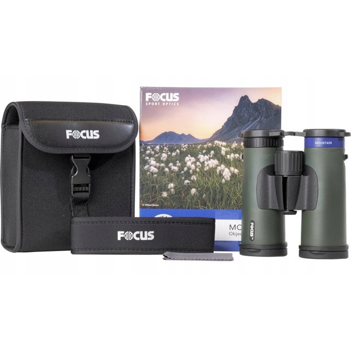 Бинокъл Focus Mountain 8x42, призми BAK-4, антирефлексно покритие, водоустойчив, зелен