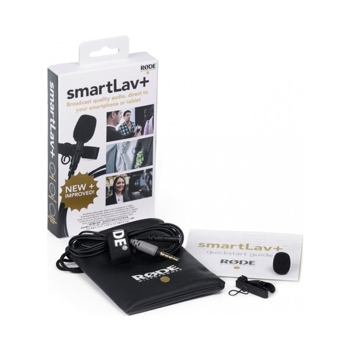 Microfon RODE SmartLav+ omnidirectional, negru, 118x4.5x4.5mm