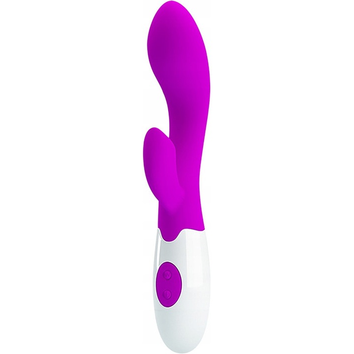 Vibrator multifunctional, silicon, violet, 19x3.2cm, 30 moduri, rezistent la apa