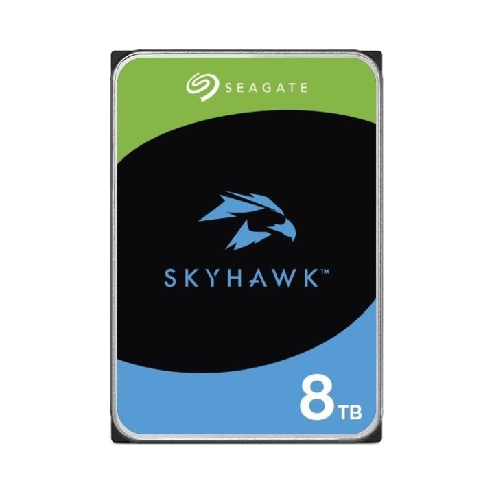 Hard disk intern Seagate SkyHawk ST8000VX010, 3,5'', SATA III (6 Gb/s), 256 MB cache, Multicolor, 8 TB