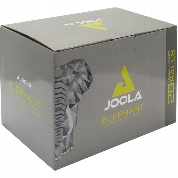 Minge de tenis de masa (ping-pong) JOOLA Elephant, 55 mm, din ABS cu cusatura, pentru antrenament, alb, 28 buc