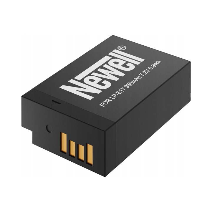 Acumulator Newell LP-E17, 950 mAh, 7.2V litiu-ion, compatibil cu Canon EOS RP, 760D, 750D, M3, 77D, M5, M6, R10, Negru