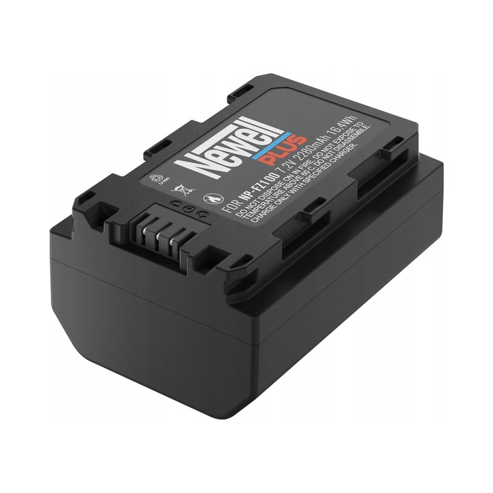 Acumulator Newell Plus NP-FZ100, baterie litiu-ion inlocuitor pentru Sony NP-FZ100 compatibil cu A7 III/A7R III/A9/A7C/A6600, 2280 mAh 7.2 V, Negru, 1 buc