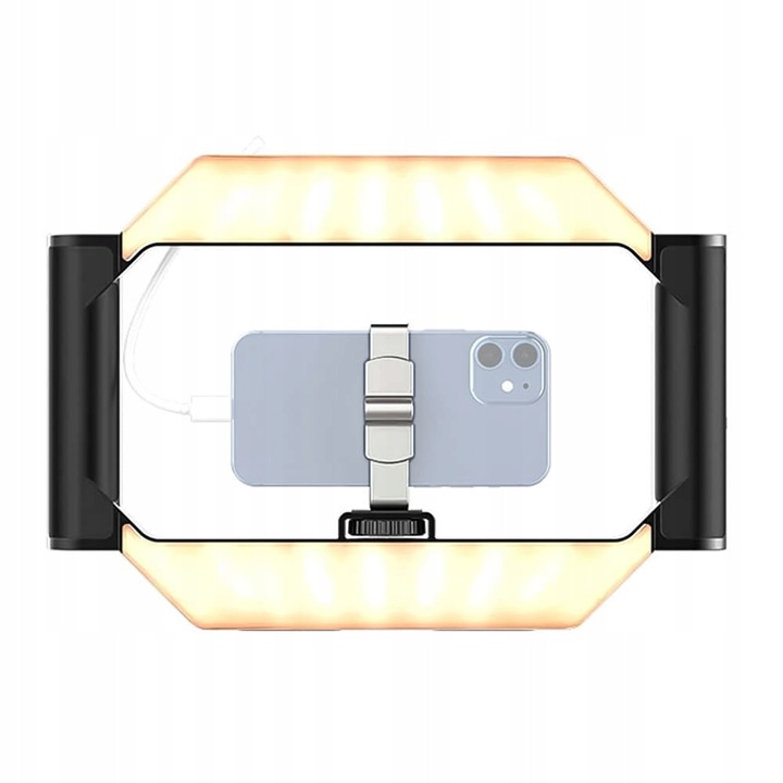 Ulanzi U-RIG LIGHT okostelefon stabilizátor/tartó, 2500-9000 K LED panelek hőmérséklet-szabályozással, CRI 90+, 5000 mAh akkumulátor, Fekete