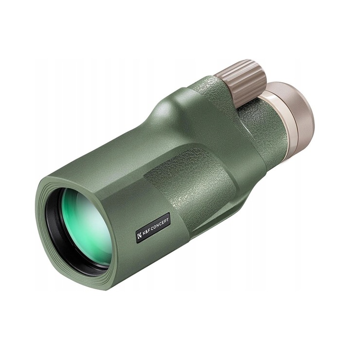 Монокулярна лупа K&F Concept KF33.073, 12x50 BaK4 с FMC покритие, IP66 устойчивост, Arca Swiss монтаж, зелена, 1 бр.
