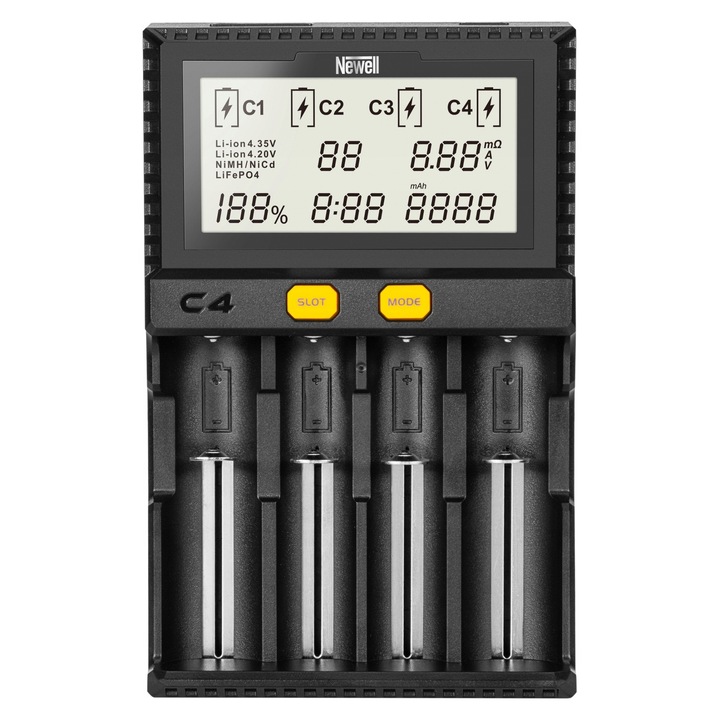 Зарядно устройство Newell Smart C4 Supra, 4 канала, LCD, 16,6x10,7x4см