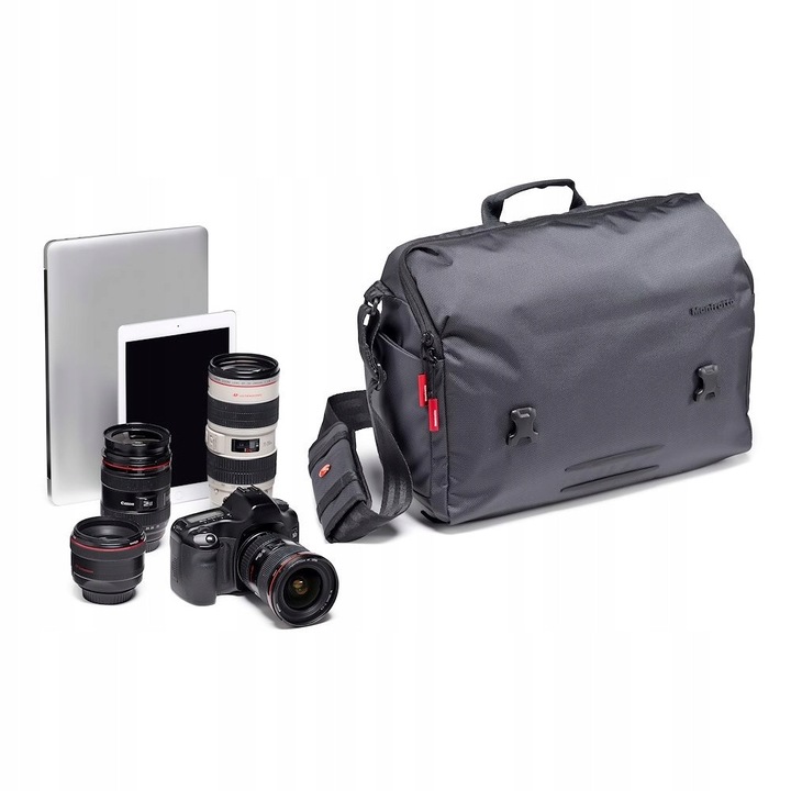 Geanta messenger Manfrotto Manhattan Speedy 30, protectie flexibila, negru, 43x16x30 cm