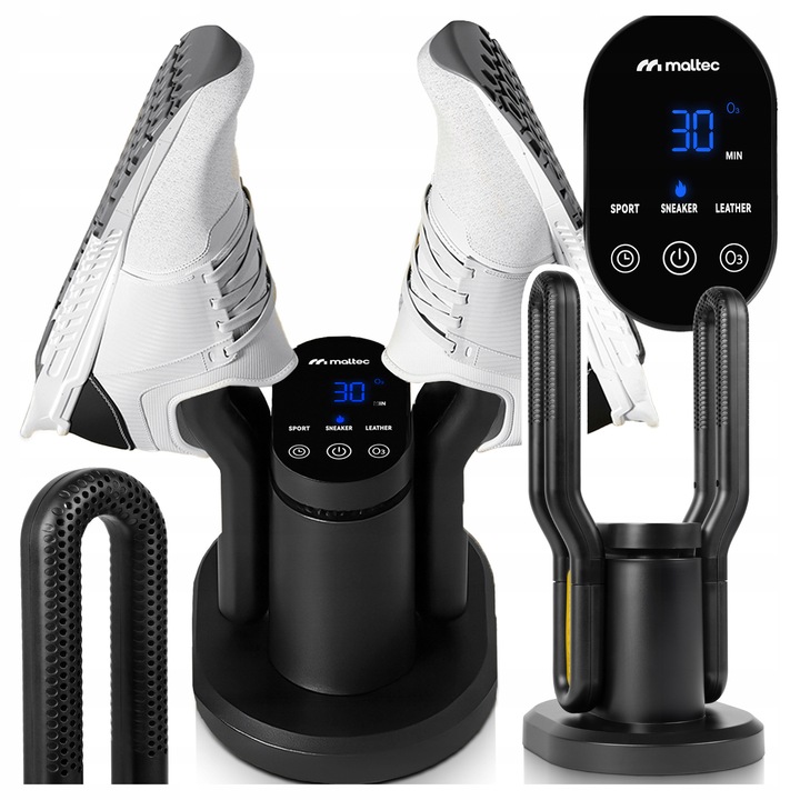 Сушилня за обувки Maltec FullyDry200W, с озон O3 и таймер 15-360 мин, 3 режима спорт/маратонки/кожа, 200W, черна