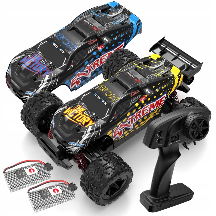 Офроуд радиоуправляема кола ALLNOEL RC9302E, 1:18, скорост до 40 км/ч, 4x4 задвижване, 2 включени батерии 1500 mAh, Многоцветна