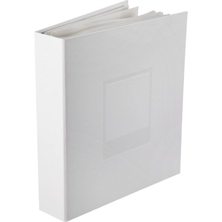 Албум за снимки Polaroid Photo Album Large, твърда корица от пластмасов материал, съвместим с i-Type/600/SX-70 и Fujifilm Instax Square, бял, 160 снимки