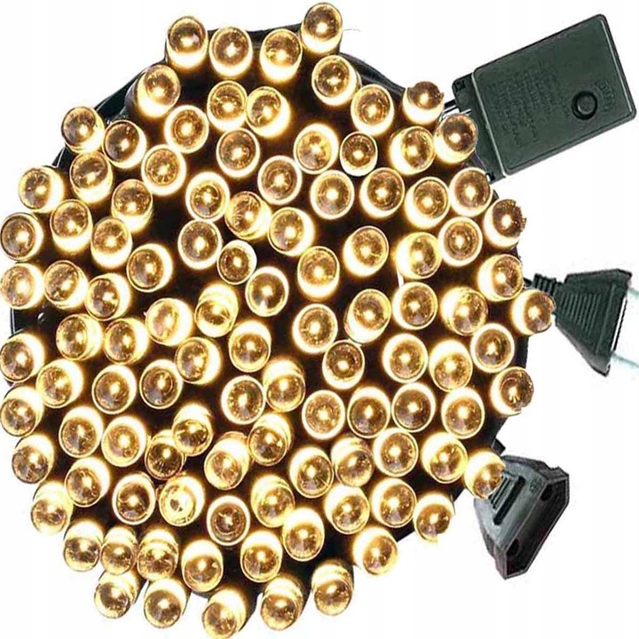 Operum fényfüzér, 8 világítási mód, 24 m, meleg fehér, 300 LED, zöld kábel