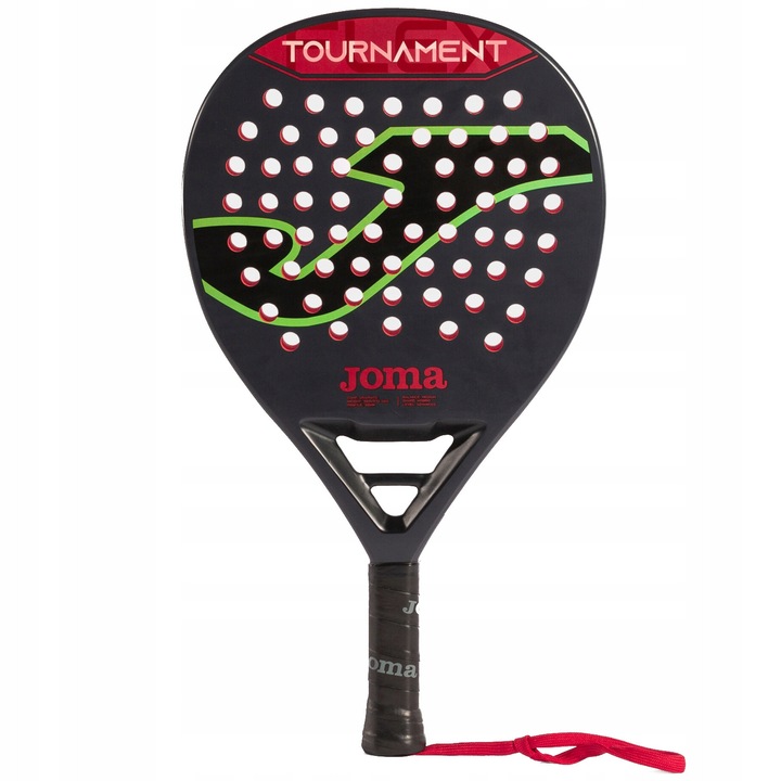 Joma, Racheta de padel din fibra de carbon si grafit, miez EVA Flexo, forma hibrida, sistem Vibra-Out, prindere octogonala SLAM, negru/verde antracit