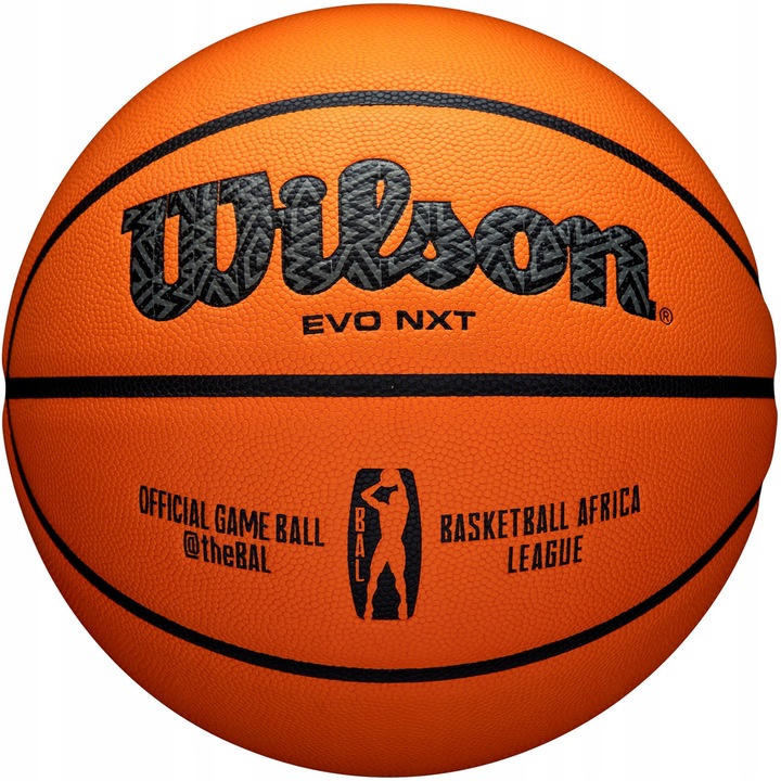 Wilson, minge de baschet din piele compozita, oficiala Basketball Africa League, homologata FIBA, EVO NXT, portocaliu, 7