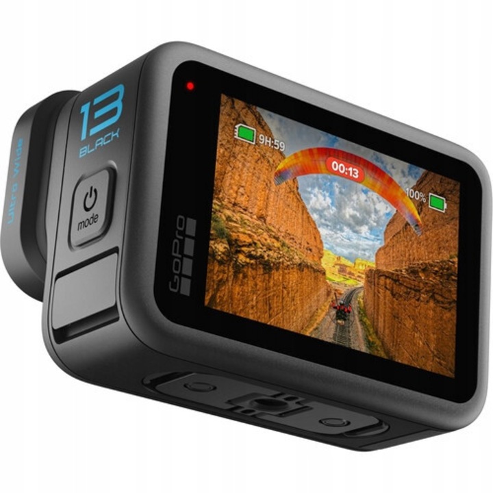 Camera sport GoPro HERO13 Black Ultra Wide, 56.6x47.7x29.4mm, negru