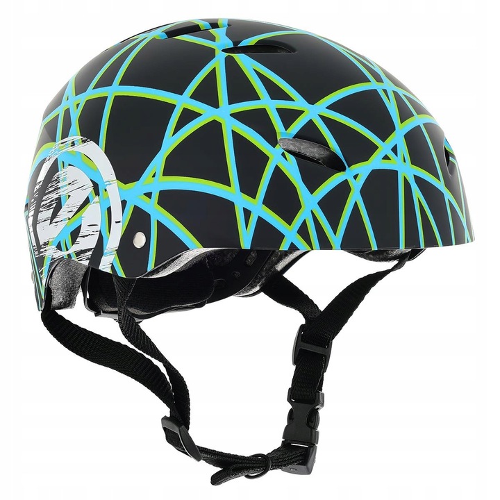 Enero, Casca skate de protectie din ABS cu interior EPS, reglabila, 14 canale de ventilatie Scratch, Fekete, L (56-58 cm)