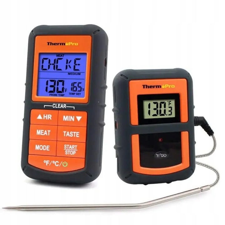 Безжичен термометър ThermoPro TP-07C оранжево черен 17x100cm