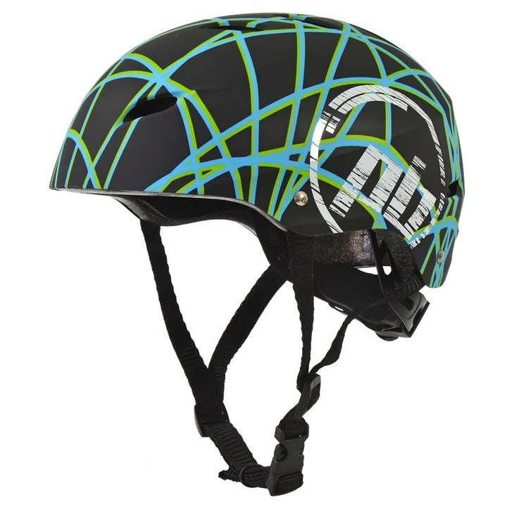 Enero Scratch gördeszkás sisak, állítható, matt fehér-fekete, 54-56cm, 14 szellőzőnyílás