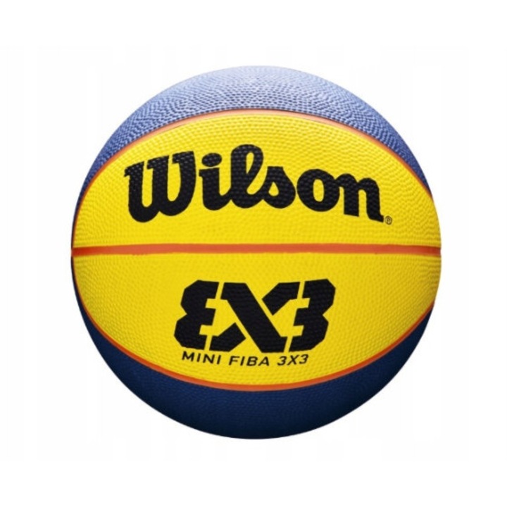 Баскетболна топка Wilson FIBA 3x3 Mini WTB1733XB, официална реплика FIBA 3x3, за деца 4-6 години, жълт/син, размер 3
