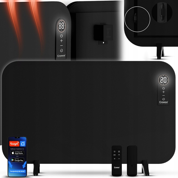 Cronos 750W infravörös elektromos sugárzó panel, fehér