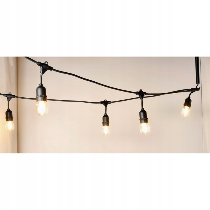 Външен светещ гирлянд Kobi Fiori, 20 LED крушки, водоустойчив IP44, топло бяло 2700K, 10 м