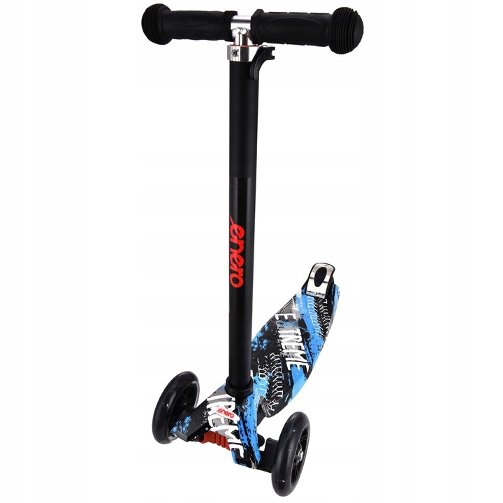 Enero Maxi Extreme roller/robogó, 3 kerékkel az egyensúlyért, LED világító kerekekkel, fekete/kék, 1 db