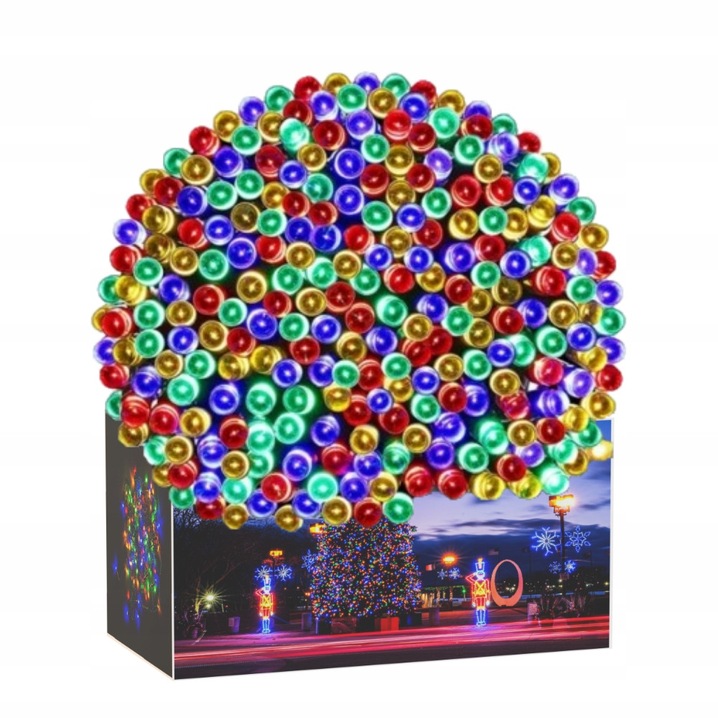 Коледна LED инсталация, многоцветна, 500 крушки, за интериор