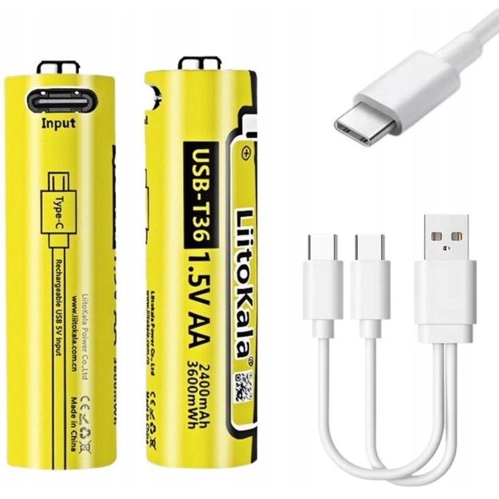 Acumulator Liitokala T36 USB-C 1.5V AA 2400mAh set 2 buc 14x51mm