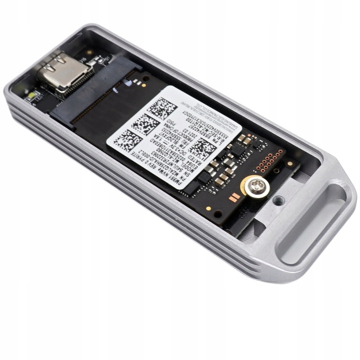 Външен корпус за SSD M.2 NVMe 2242 BS-M5, алуминий, USB-C, plug & play, включва USB-C кабел 20см, поддържа до 2TB, металик сив, 1 бр