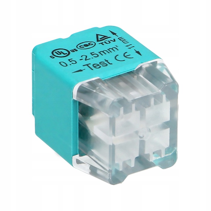 Conector electric Orno 4 fire transparent turcoaz 12x11x16mm set 100 buc