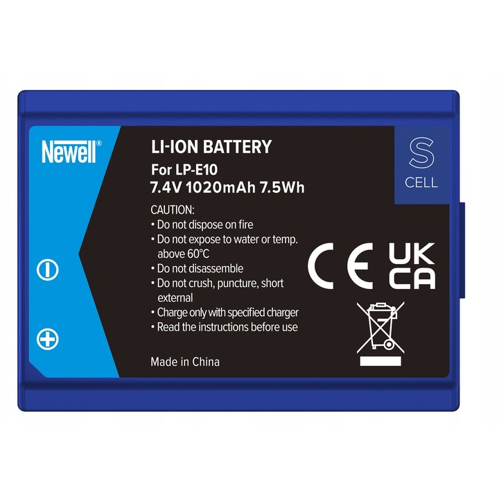 Acumulator Newell SupraCell Protect LP-E10, 1020mAh, Li-Ion, albastru, 49x35x14mm