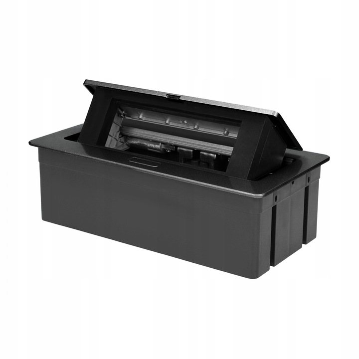 Вградена кутия Orno OR-GM-9010/B, празна, алуминиева, за 3 x 45x45mm или 6 x 22,5x45mm модула, интегрирана PVC рамка, кабел 1,5 м, Черна