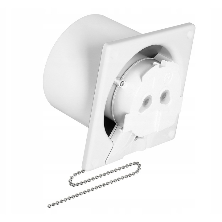Ventilator de baie Orno OR-WL-3201/100/PS, cu rulmenti cu bile, cu intrerupator cu lant, alb, 100 mm