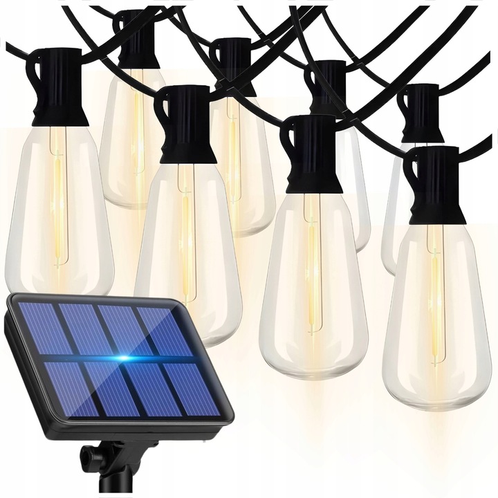 Ghirlanda solara LED RGR 5,3m 20 LED alb cald IP44