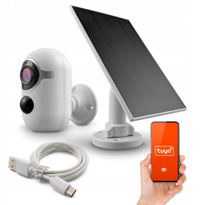 Camera supraveghere GOMEDIA SN-S3, Full HD, Wi-Fi, solar, alb, 130°