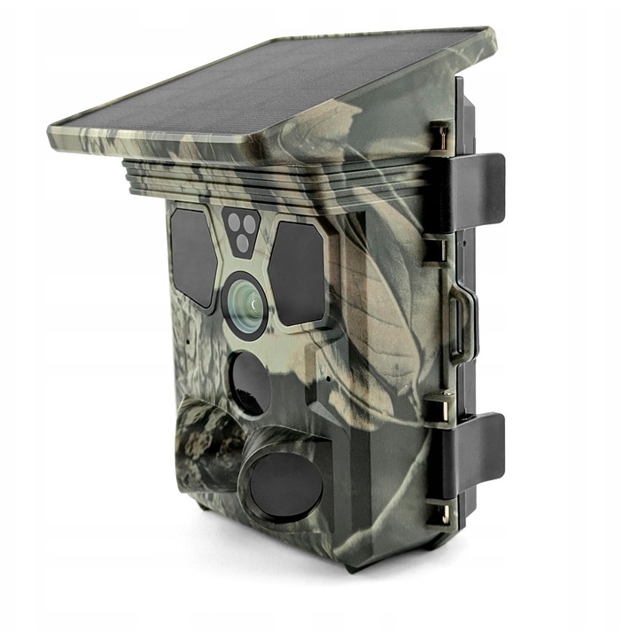 Камера Suntek HC-603 PRO, 4G LTE със соларен панел, 30 MP снимки, 2K видео, 3 PIR сензора 120° детекция, 4 IR LED диода 30м, USB-C, IP65, Камуфлаж