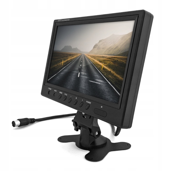GOMEDIA 9'' monitor, 2 tolatókamerával, 4 videobemenettel, 15m kábellel, Fekete