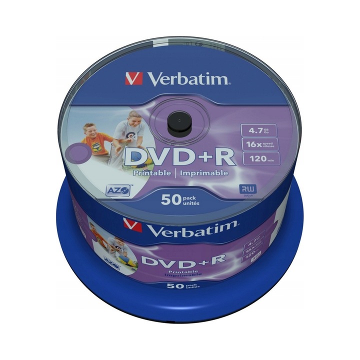 DVD+R Verbatim 4,7GB 16x за печат 50 бр