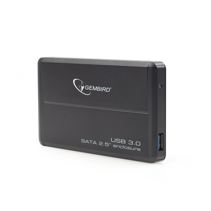 Gembird EE2-U3S-2 külső HDD ház, USB 3.0 SuperSpeed, 2,5'' SATA kompatibilis, alumínium, fekete, 1 db.