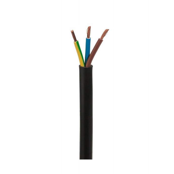 Cablu electric ELPAR OMY 3x1 mm², cablu flexibil cu conductor din cupru, izolatie PVC 300V, negru, 100 m