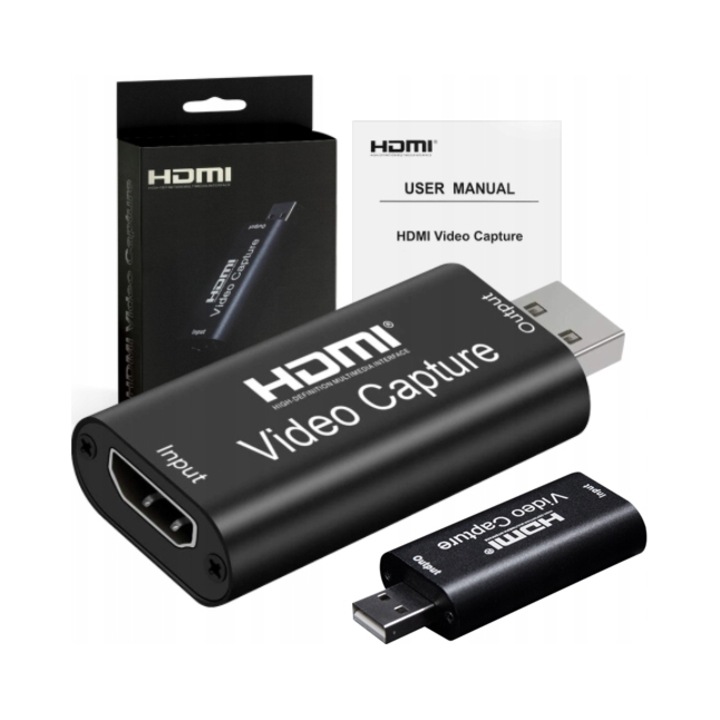 Adaptor de captura video HDMI Zenwire, compact, 63x28x13mm, negru