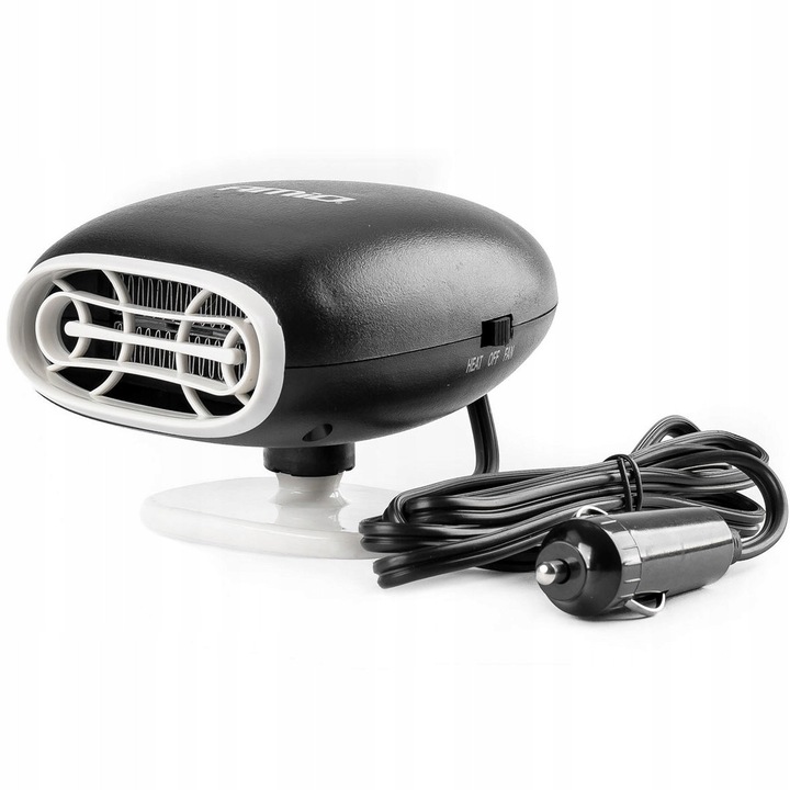 Amio autó fűtőtest, 12V, 150W, fűtés és ventiláció funkcióval (hideg/meleg), fekete, 1,5m